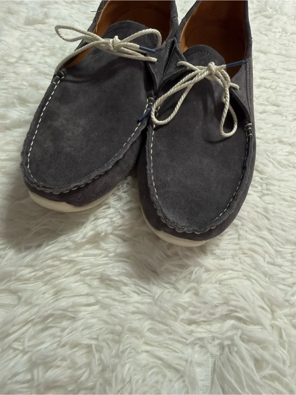 OluKai Ka’a Driver Men’s Size 14 Gray Suede Leather Moccasin Shoes